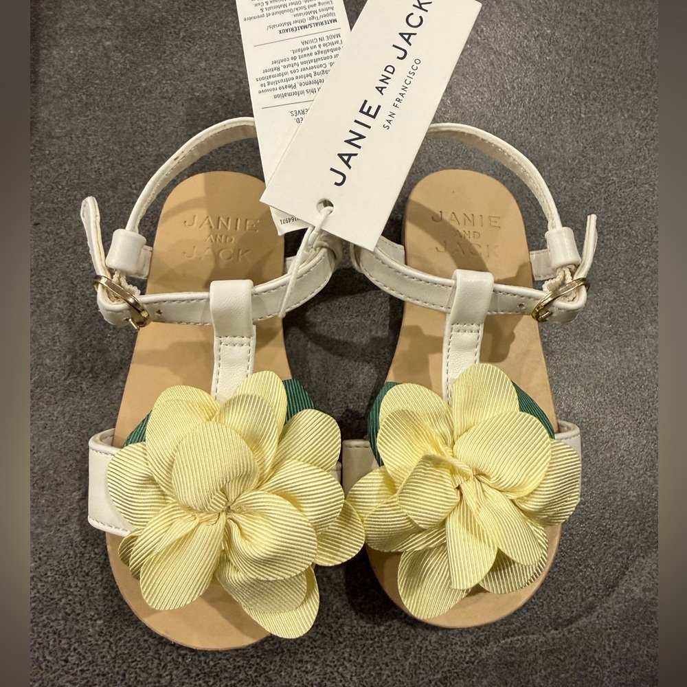 Janie and Jack Elegant Yellow Floral Sandals